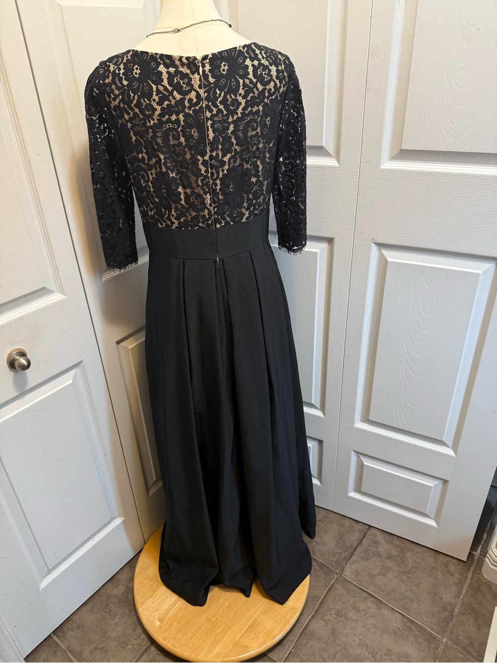 Eliza J Black Lace Bodice Long Sleeve Maxi Dress - Picture 9 of 11